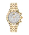 Versace Men's Hellenyium Ip Yellow Gold Stainless Steel Bracelet Watch, 44mm In Gold,white