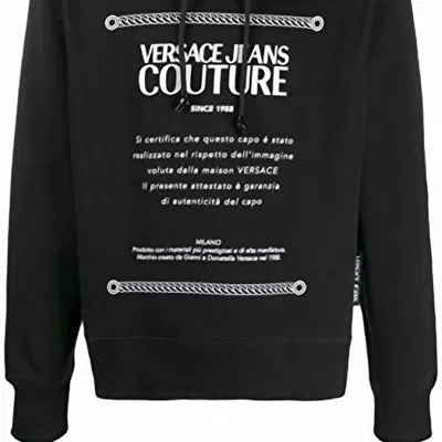 Versace Men Hooded Pullover Sweatshirt In Black