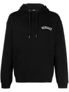 Versace Logo Milano Stamp Hoodie In Black