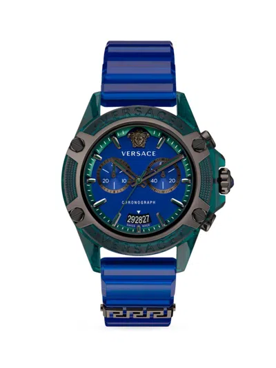 Versace Men's Icon Active 44mm Polycarbonate Bracelet Chronograph Watch In Green