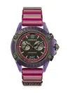 Versace Men's Swiss Chronograph Icon Active Transparent Purple Silicone Strap Watch 44mm In Metal