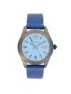 Versace Men's Ip Gunmetal Tone Stainless Steel & Leather Strap Watch/41mm In Gunmetal