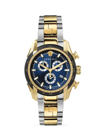 Versace Men's Ip Yellow Gold & Stainless Steel Chronograph Bracelet Watch