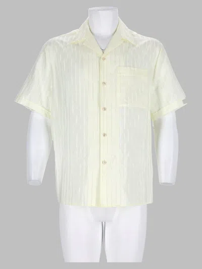 Versace Men's Jacquard Micro Greek Shirt With Silk Blend In White