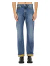 Versace Stretch Denim Jeans With Back Pockets In Denim