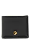 Versace Black Small Wallet With Medusa Biggie Logo In Black