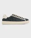 Versace Greca Jacquard Canvas Sneakers In Blue