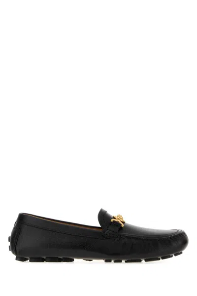 Versace Men's Leather Drivers Loafers In Black