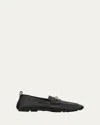 Versace Villa Loafers In Calfskin Leather In Black