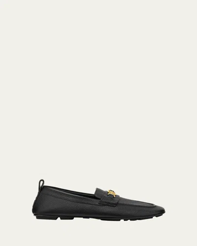 VERSACE MEN'S LEATHER MEDUSA DRIVER LOAFERS