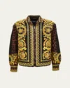Versace Wild Barocco Reversible Bomber Jacket In Chestnutgold