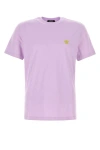 Versace Crew Neck Cotton T-shirt In Purple