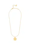Versace Mens Lion Head Round Gold Adjustable Necklace In Gold