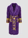Versace Unisex Barocco Sleeve Robe In Purple