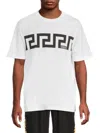 Versace Short Sleeve Cotton Polo Shirt In Black White