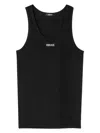 Versace Ribbed Bio Cotton Tank Top In Multicolor