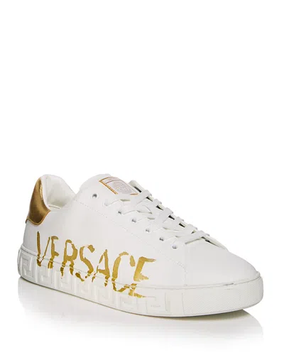 Versace Logo Greca Low-top Sneakers In White