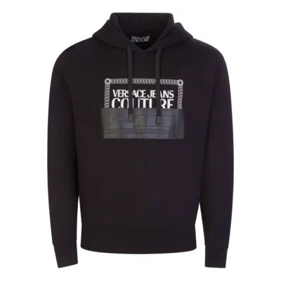Pre-owned Versace Men Logo Hooded Sweatshirt For Men In Black