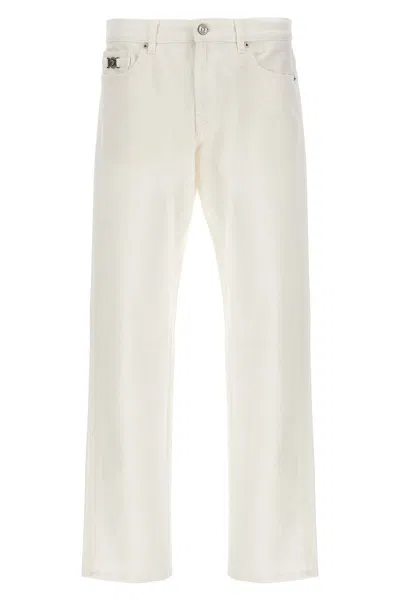 Versace Rinsed Denim Jeans In White