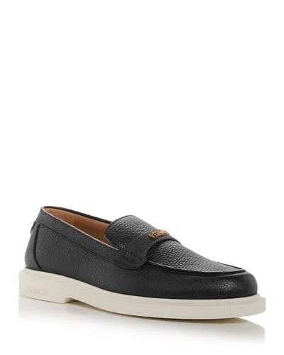Versace Men's Logo Loafers In Black