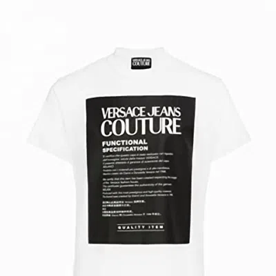 Versace Men Logo Short Sleeves Cotton T-shirt In White