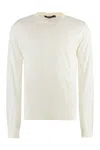Versace La Greca Semi-sheer Knit Sweater In Ivory
