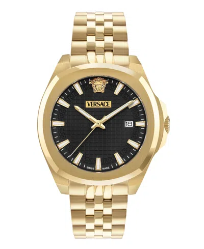 Versace Men's Luxury Ip Yellow Gold Stainless Steel Bracelet Watch, 42mm