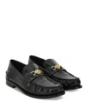 Versace Medusa Crocodile-embossed Leather Loafers In Black