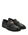 Versace Horsebit-embellished Patent-leather Loafers In Black