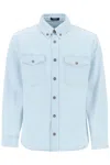 Versace Light Blue Shirt With Button In Blue