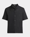 Versace Men's Medusa Cameo Poplin Sport Shirt In Blackgold