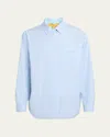 Versace Long-sleeved Striped Buttoned Shirt In 95pastel Blue+gold