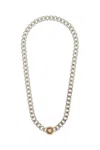 Versace Men's Medusa Chain Necklace With Pendant In Argento