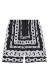 Versace Men Medusa Chains Silk Shorts In Black