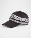 Versace Men's Medusa Chains Baseball Cap In Blacksilver
