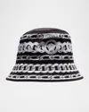 Versace Men's Medusa Chains Bucket Hat In Blacksilver