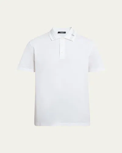 Versace White Polo Shirt With Medusa Detail On The Collar