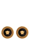 Versace Black And Gold Earrings With Medusa Detail In Metal Woman In Golden