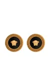 Versace Black And Gold Earrings With Medusa Detail In Metal Woman In Multicolor