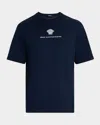 Versace Men's Medusa Embroidered T-shirt In Blue