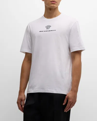 Versace Medusa Cotton T-shirt In Optical White