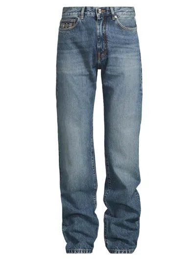 Versace Barocco Straight-leg Jeans In Blue