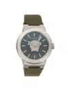 Versace Men's Medusa Infinite Stainless Steel Case & Leather Strap Watch/45mm In Stainless