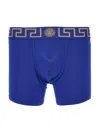 Versace Men's Medusa Key Jersey Boxer Brief In Blue