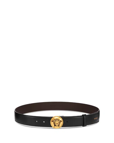 Versace Men's Medusa Leather Belt In Multi