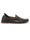 Versace Black Guanto Loafers In Calf Leather In Brown