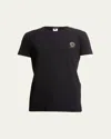 Versace White Crewneck T-shirt With Medusa Print On The Front In Cotton Stretch Man In Black