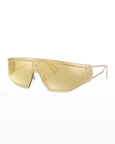 VERSACE MEN'S MEDUSA METAL SHIELD SUNGLASSES
