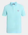 Versace Medusa Embroidered Polo T-shirt In Blue