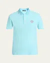 Versace Medusa Embroidered Polo T-shirt In Blue